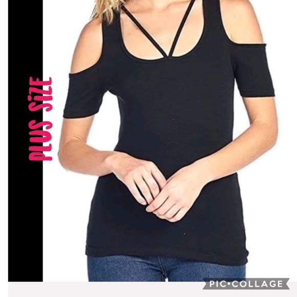 plus size cold shoulder summer tops